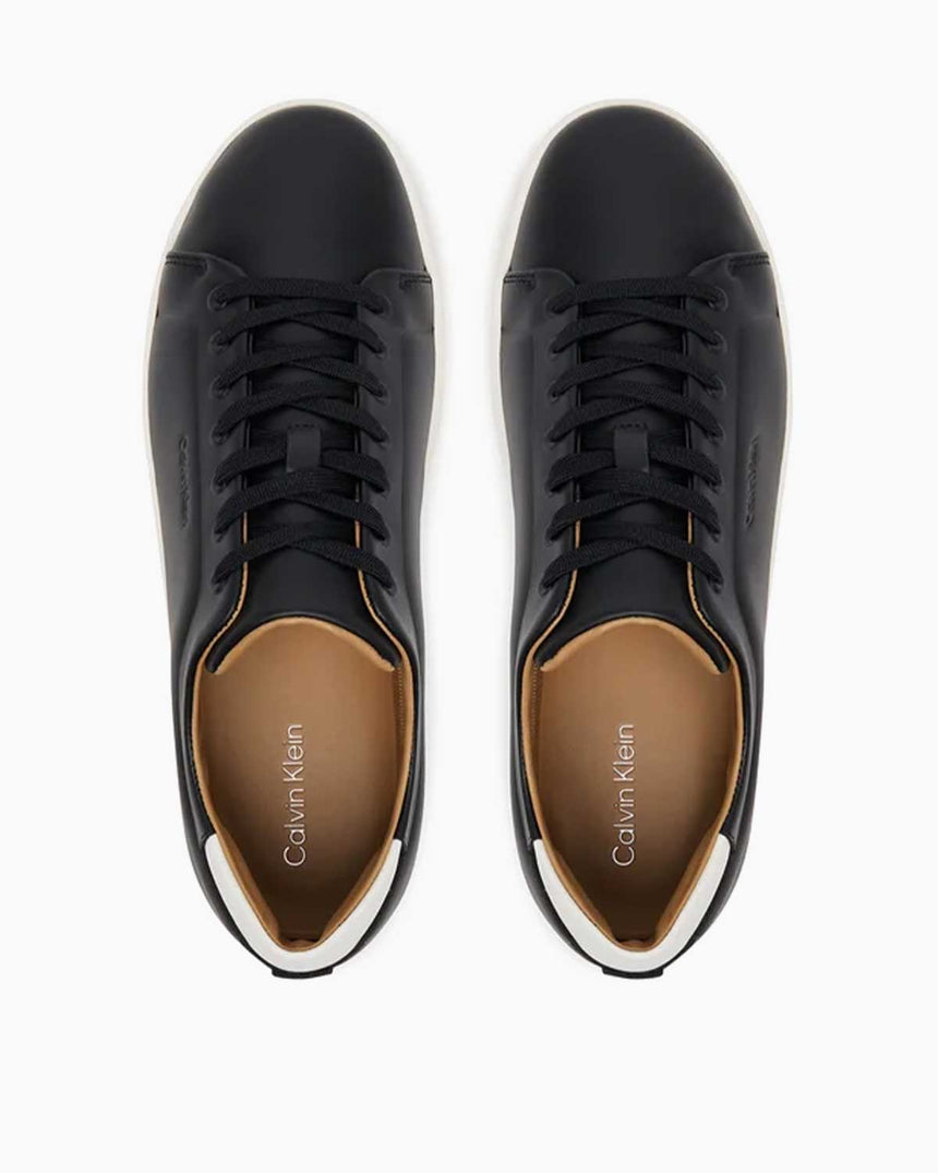 Calvin Klein Lastik Bağcıklı Yama Topuklu Erkek Sneaker Black/Marshmallow