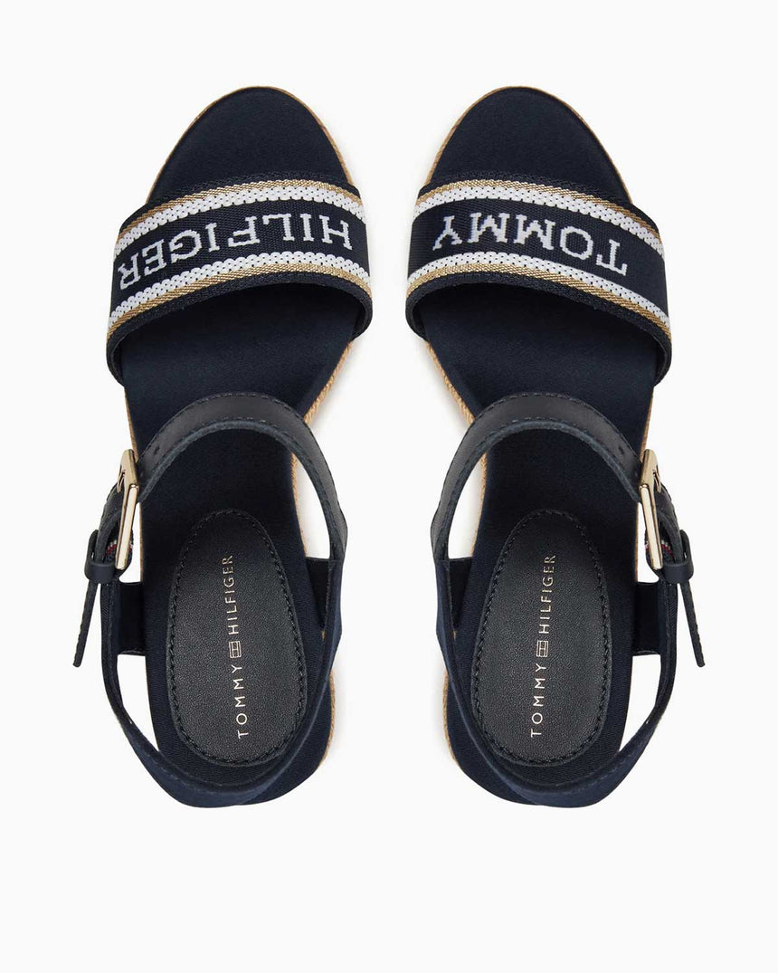 Tommy Hilfiger Mono Webbing Wedge Espadrilles Topuklu Sandalet Space Blue