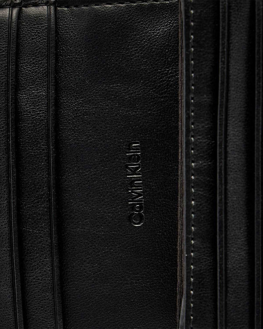 Calvin Klein Kalın Logolu Katlanabilir Kadın Cüzdan Black