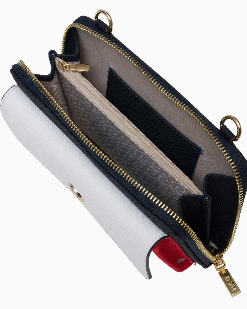 Us Polo Assn Logolu Omuz Çantası Lacivert - Kırmızı - Beyaz