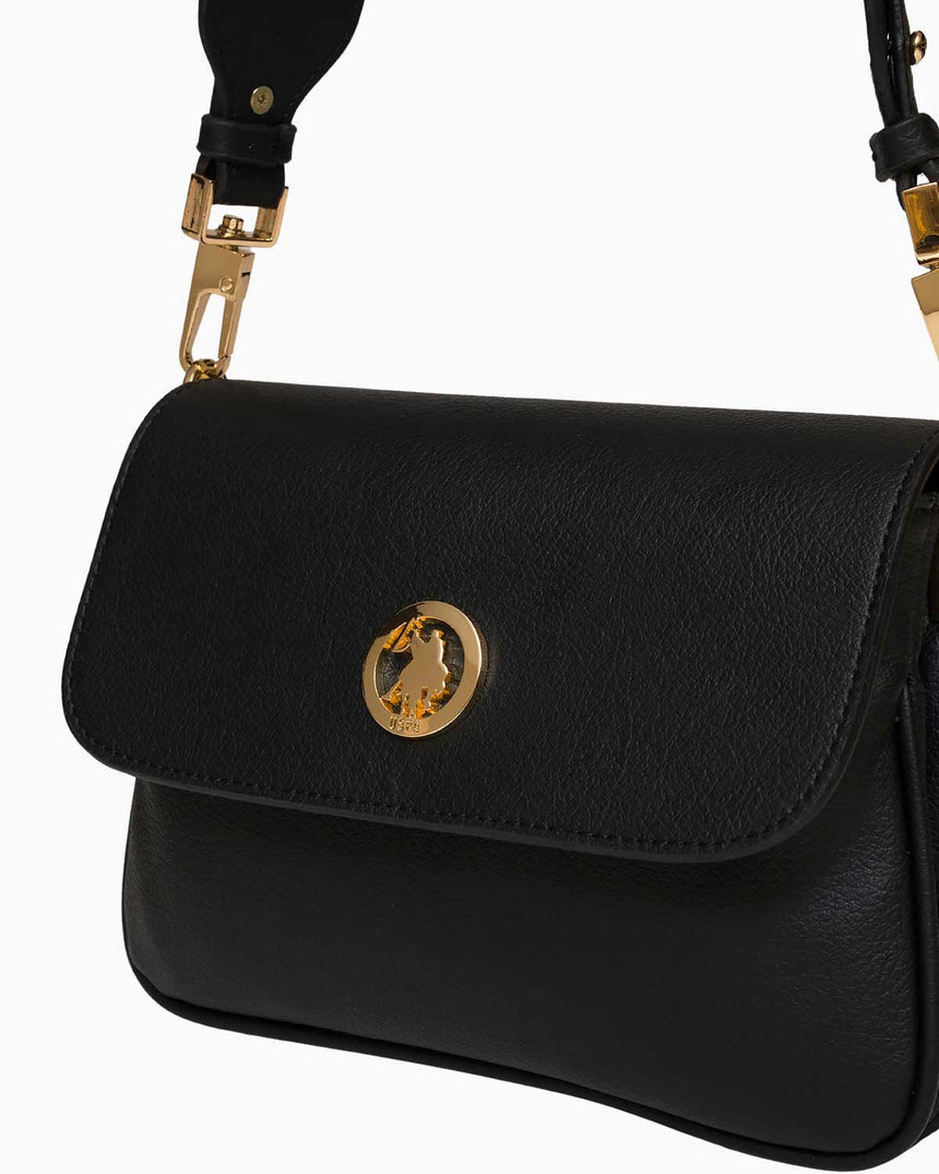 Us Polo Assn Mıknatıs Kapaklı Çapraz Askılı Çanta Siyah