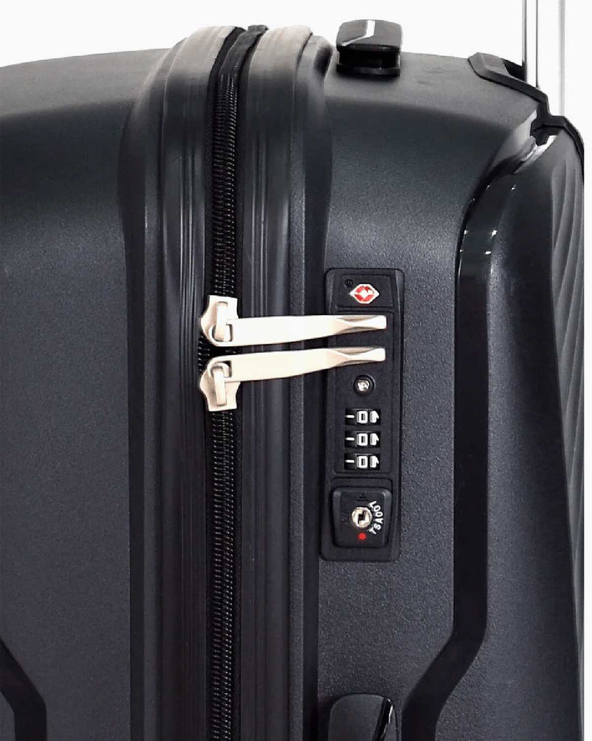 Benetton Trolley Logolu Kabin Boy Valiz Siyah