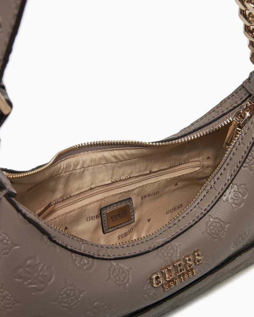 Guess Zarela Zincir Detaylı Omız Çantası Dark Oak