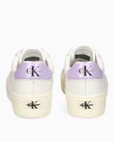 Calvin Klein Flatform Lace Up Sneakers Bright White/Pastel Lilac/Creamy