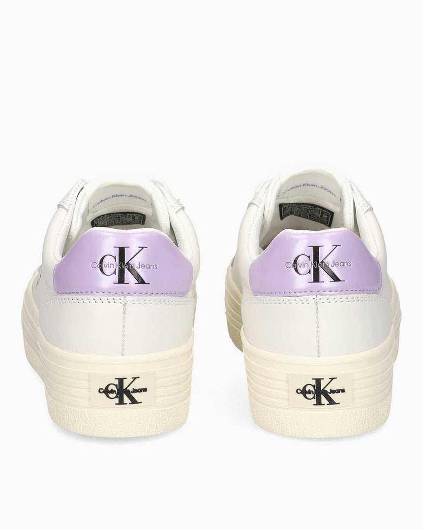 Calvin Klein Flatform Lace Up Sneakers Bright White/Pastel Lilac/Creamy