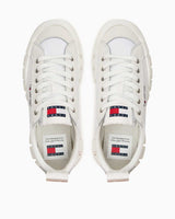 Tommy Hilfiger Vulc Flatform LC Mix Media Kadın Sneaker Ecru