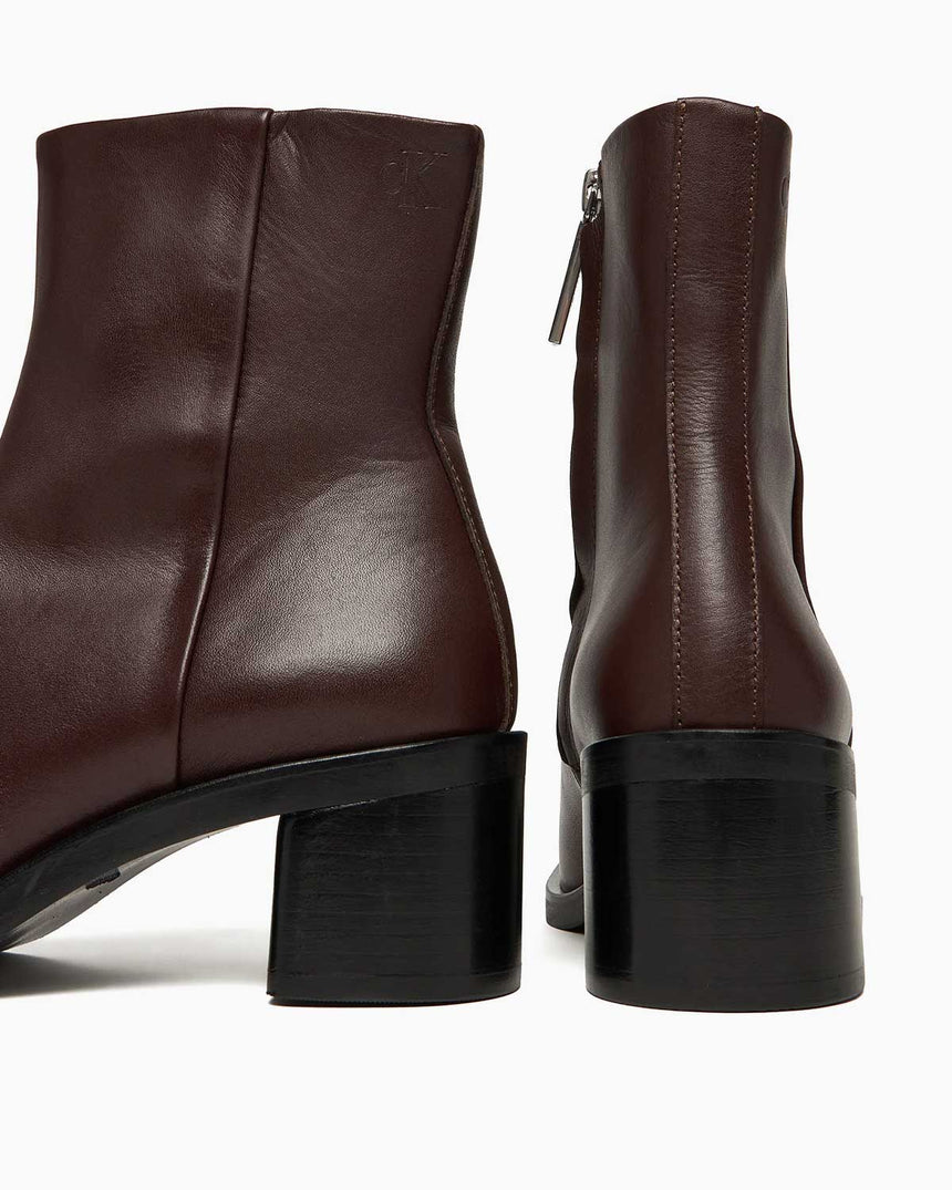 Calvin Klein Eden Fermuarlı Deri Kadın Bot CK Black