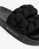 Tommy Hilfiger Braided Slide Flip Flops Terlik Black