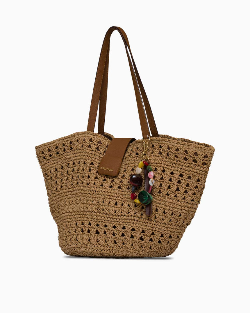 Nautica Taş Detaylı Kadın Plaj Çantası Bej