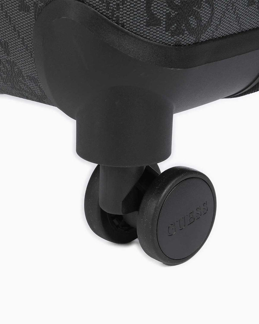 Guess Berta 22 In 8-Wheeler Monogram Desenli Orta Boy Valiz Coal Logo