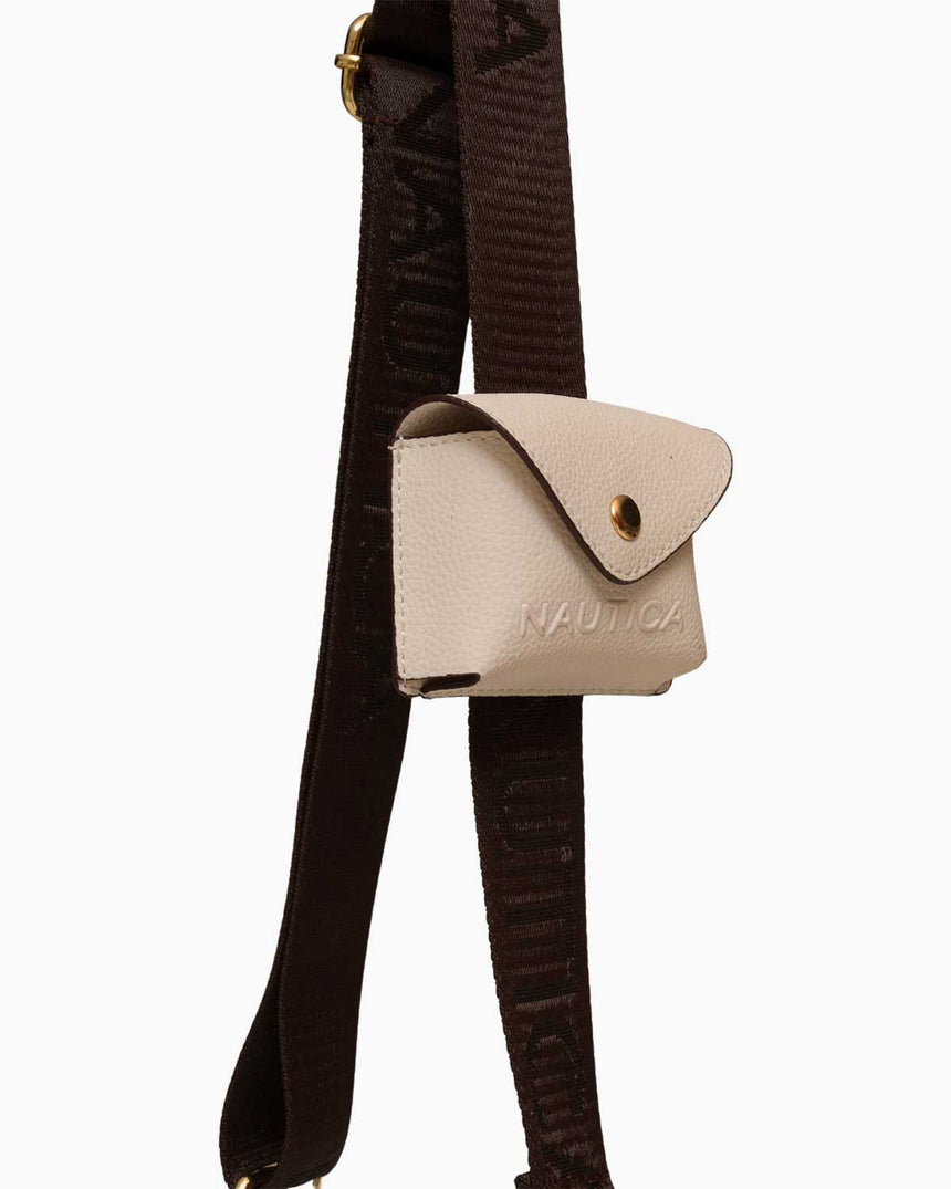 Nautica Mini Cüzdan Detaylı Çapraz Askılı Çanta Krem
