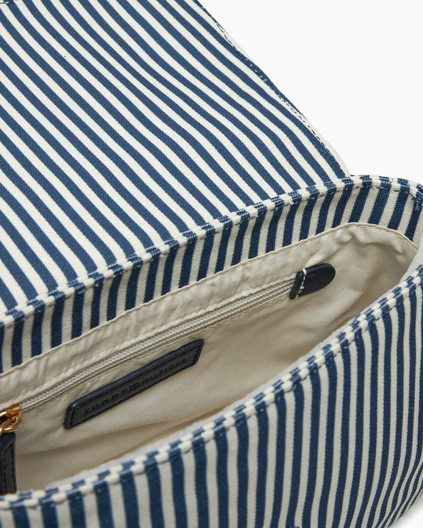 Tommy Hilfiger Poppy Summer Conv Kadın Çapraz Askılı Çanta Space Blue Stripes