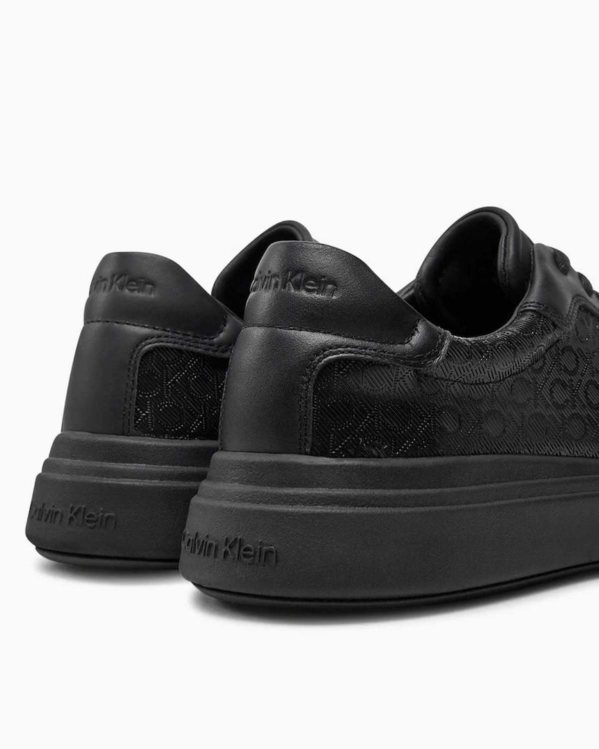 Calvin Klein Lor Top Lace Up Lth Mono Erkek Sneaker Triple Black Mono