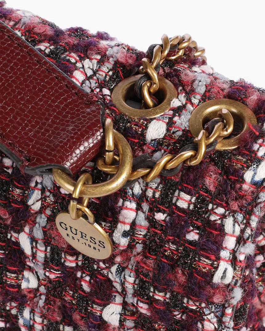 Guess Giully Convertible El Çantası Burgundy Multi