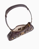 Guess Mintha Mini Top Zip Omuz Çantası Claret