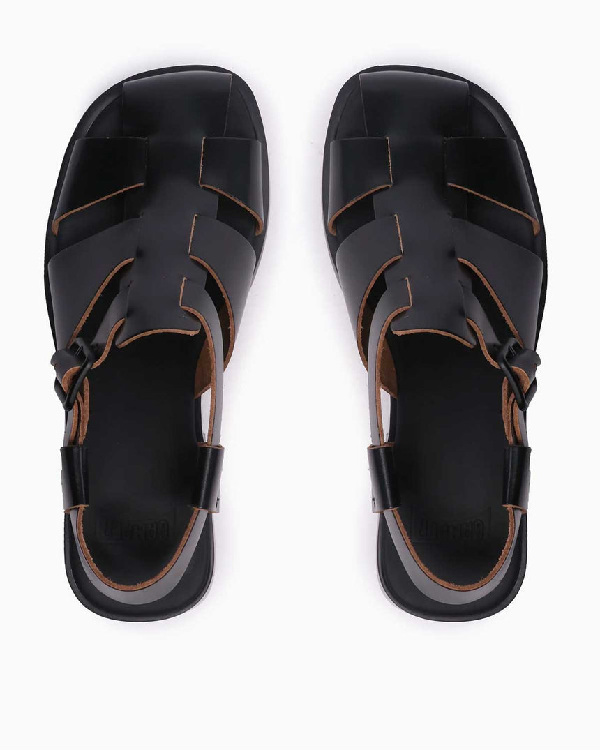 Camper Deri Sandalet Siyah