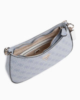 Guess Noelle Top Zip Shoulder Bag Kadın Omuz Çantası Light Blue Logo