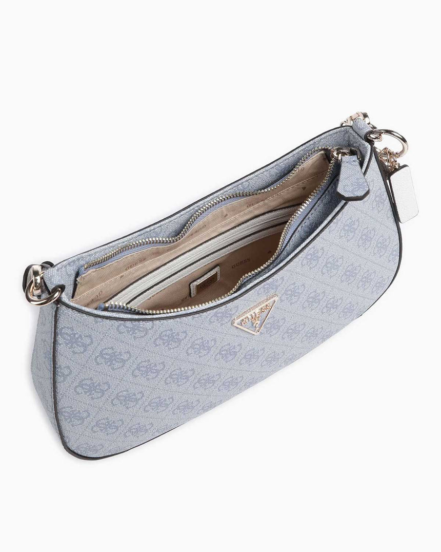 Guess Noelle Top Zip Shoulder Bag Kadın Omuz Çantası Light Blue Logo