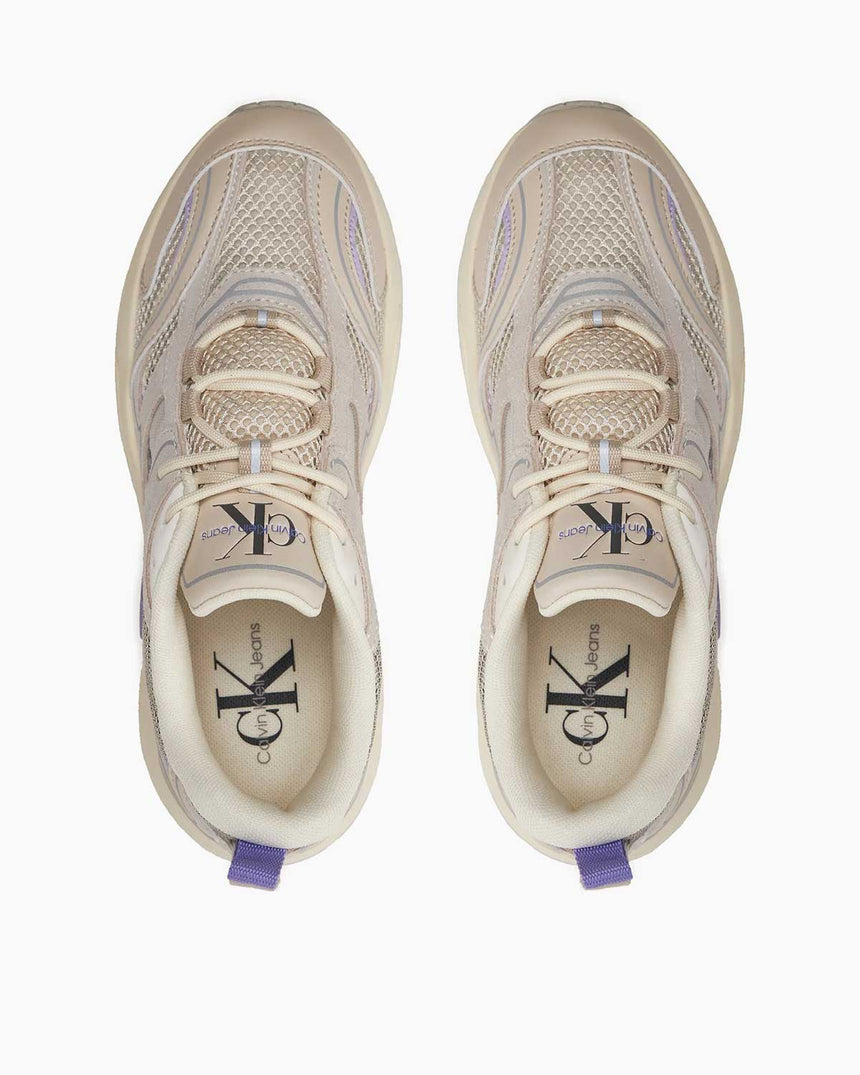 Calvin Klein Retro Tennis Runner Sneakers Eggshell/Pastel Lilac/Aster Purple