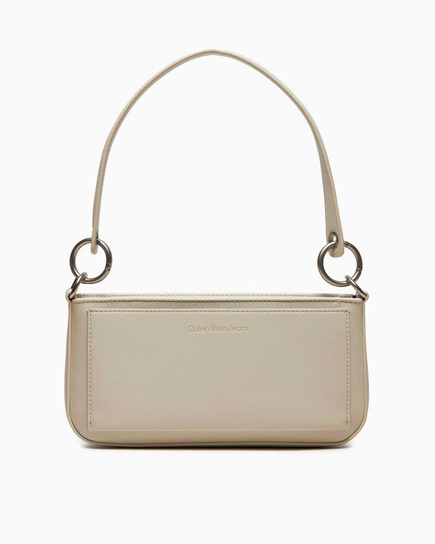 Calvin Klein Logolu Shoulder Pouch Omuz Çantası Beige