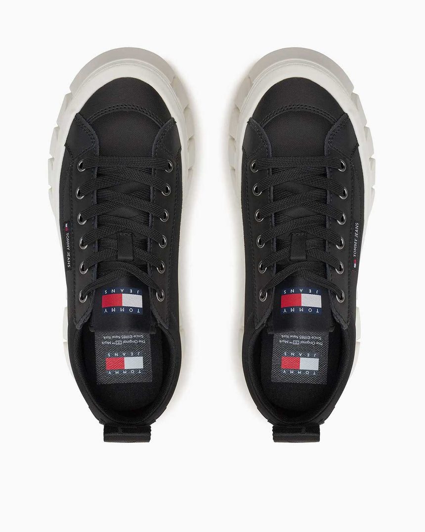 Tommy Hilfiger Vulc Flatform LC Mix Media Kadın Sneaker Black