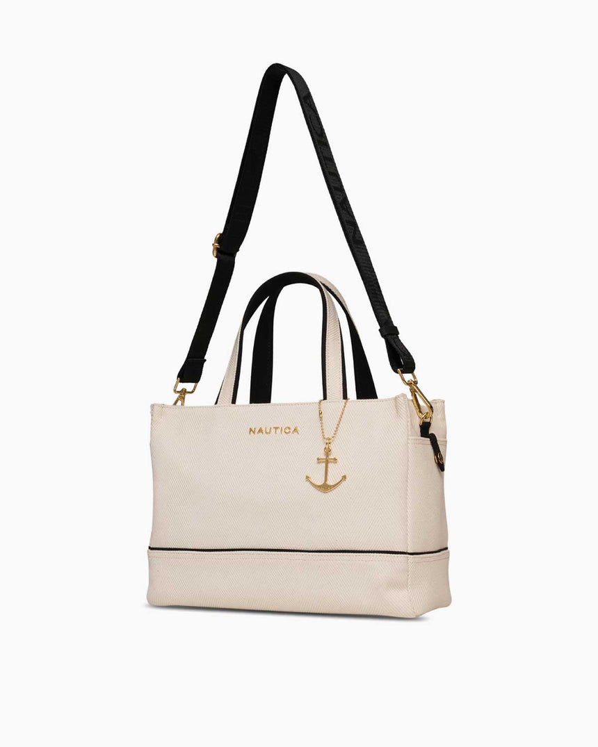 Nautica Ladies Logolu Çapraz Askılı Çanta Bej - Siyah