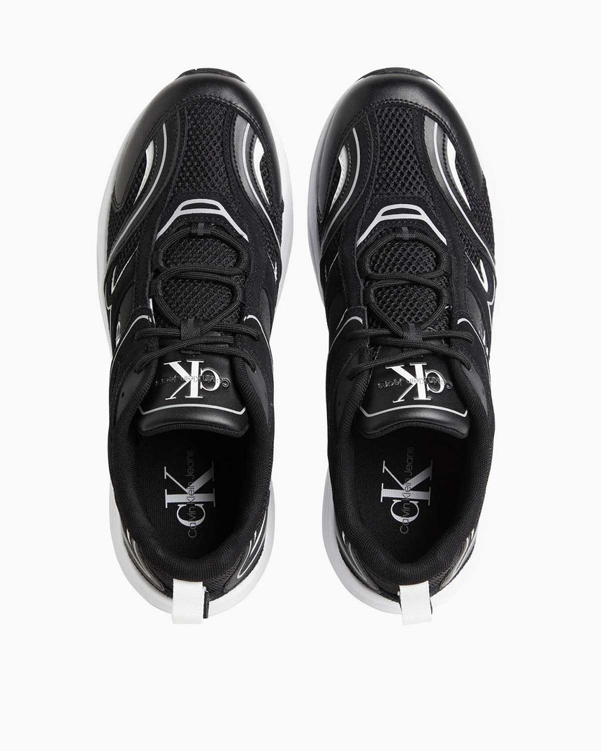 Calvin Klein Retro Tennis Logo Detaylı Sneakers Black/Bright White