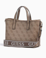 Guess Latona Mini Cüzdanlı Çıkarılabilir Uzatma Askılı El Çantası Latte Logo