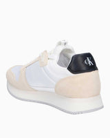 Calvin Klein Runner Sock Lace Up Runner Kadın Sneaker Bright White/Creamy White/Black