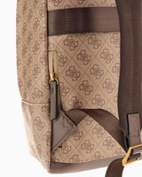 Guess Milano Compact Monogram Desenli Sırt Çantası Beige/Brown/Blue