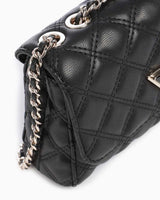 Guess Giully Mini 2 Kapaklı Kadın Omuz Çantası Black