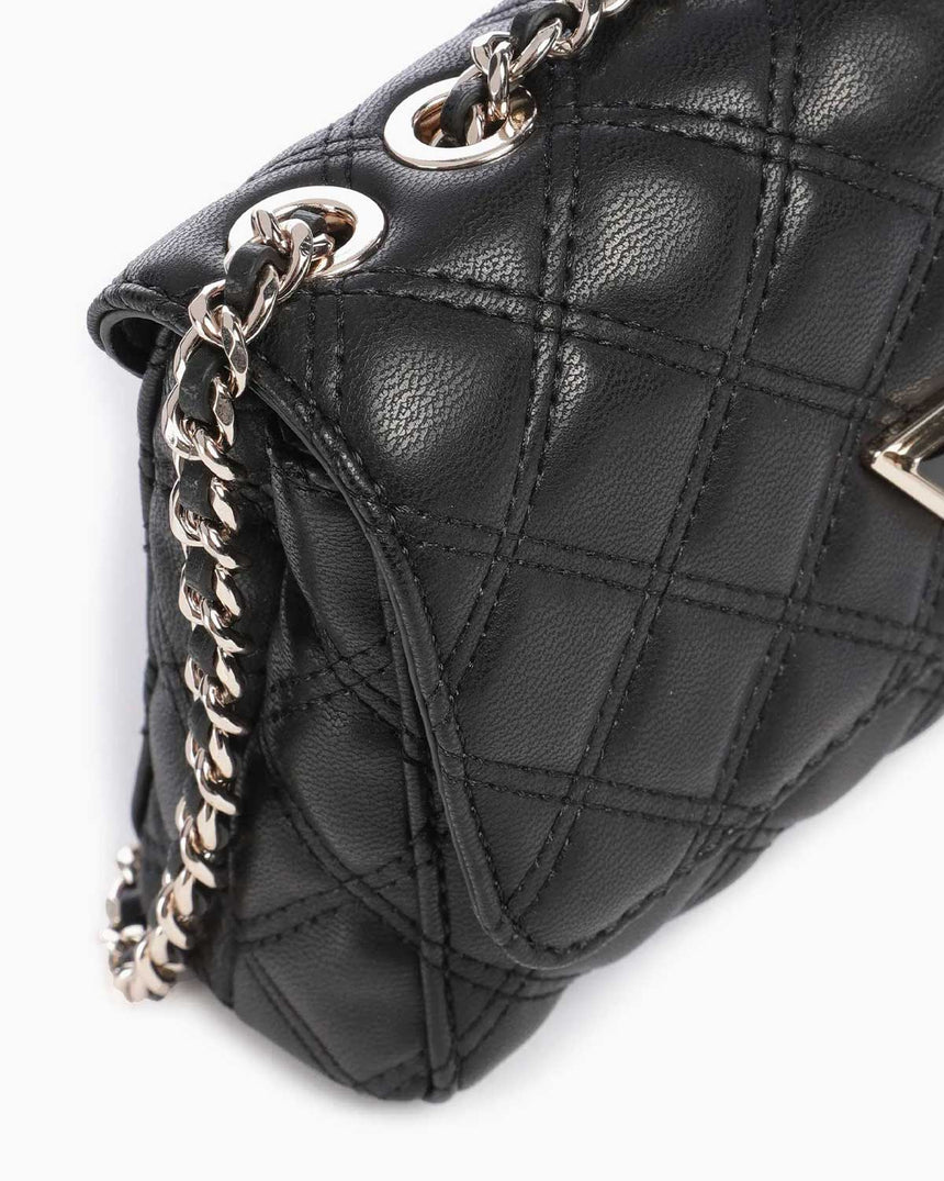 Guess Giully Mini 2 Kapaklı Kadın Omuz Çantası Black