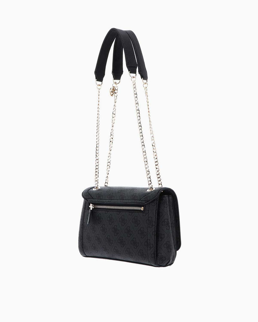 Guess Noelle Convertible Satchel Çapraz Askılı Çanta Coal Logo