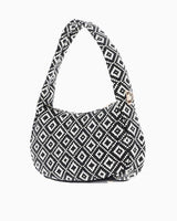 Guess Rianee Hobo Desenli Omuz Çantası Black