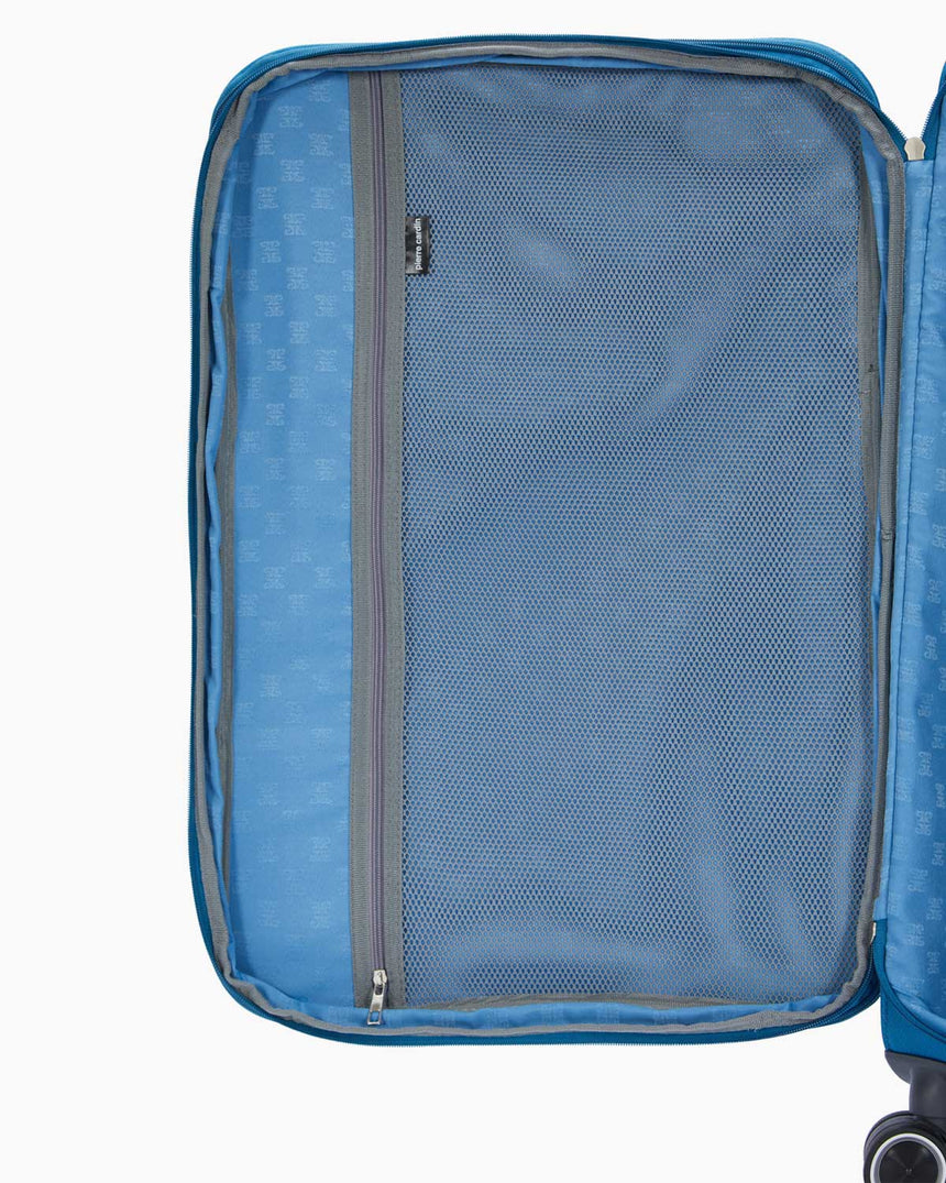 Pierre Cardin Büyük Boy Kumaş Valiz Mavi