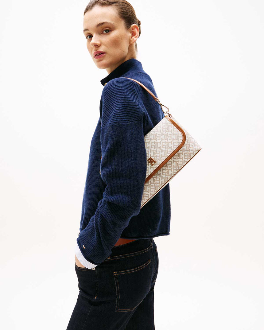 Tommy Hilfiger Monoplay Flap Çapraz Askılı Çanta Safari Canvas