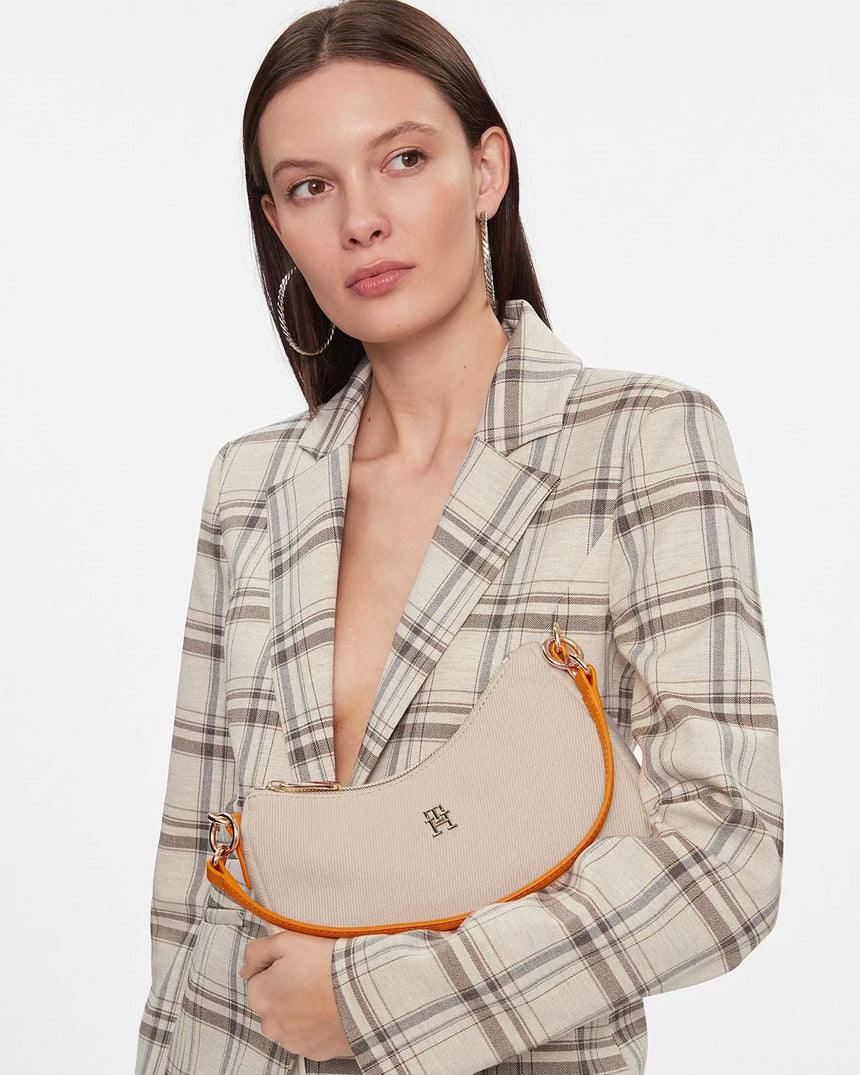 Tommy Hilfiger Poppy Canvas Shoulder Bag Beige