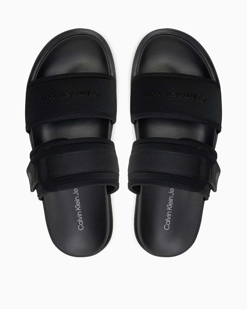 Calvin Klein Double Bar Logolu Sandalet Triple Black