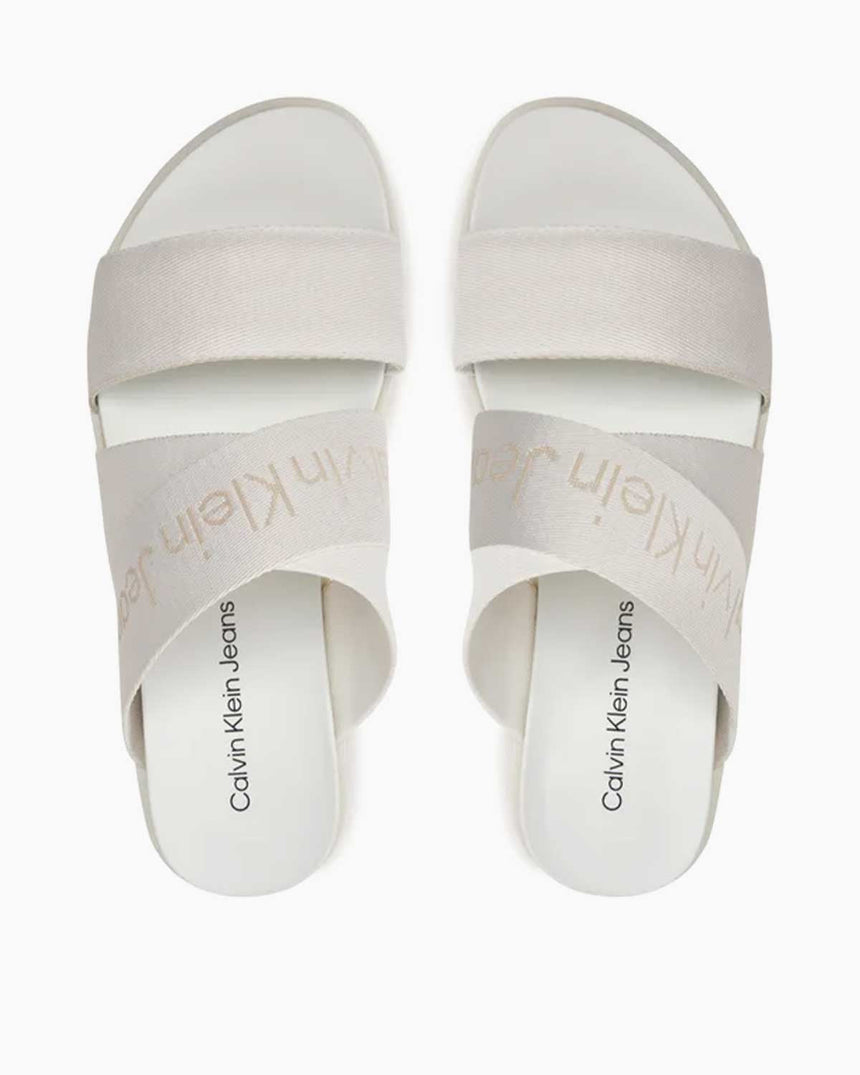 Calvin Klein Flatform Sandal Webbing In Mr Kadın Sandalet Off White