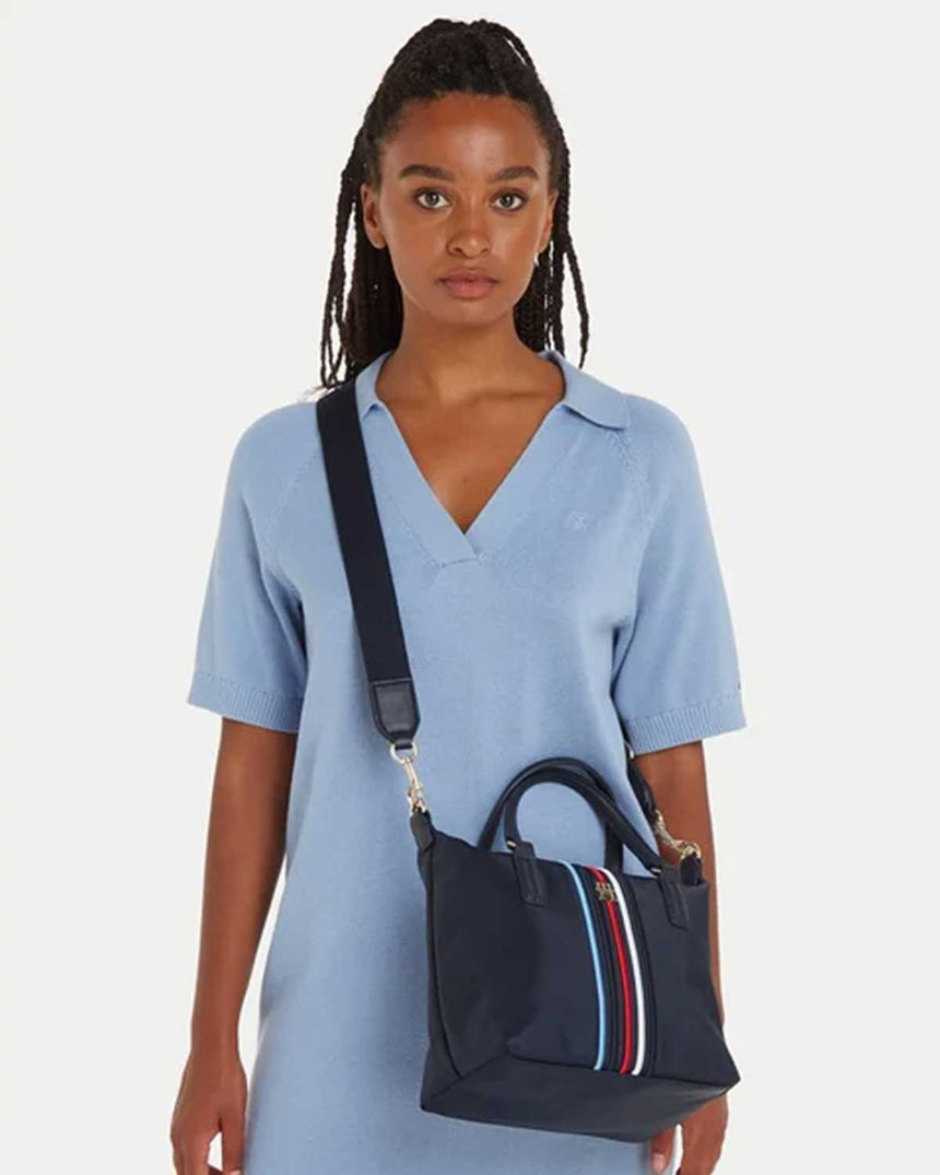 Tommy Hilfiger Poppy Small Tote Çapraz Askılı Çanta Blue