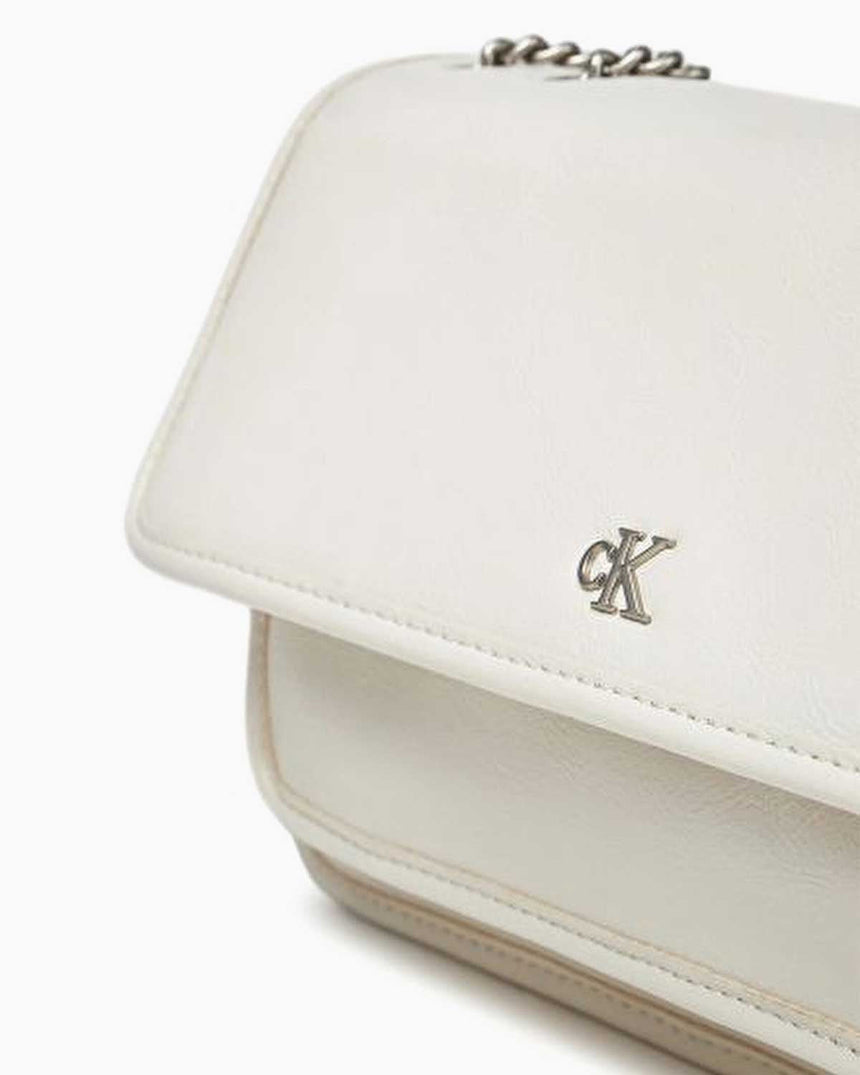 Calvin Klein Chain Flap Omuz Çantası Chalk