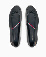Tommy Hilfiger Essential Leather Ballerina Kadın Ayakkabı Black