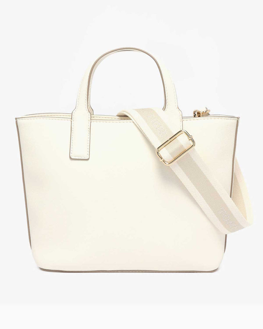 Tommy Hilfiger Logo Bantlı Mini Tote Kadın El Çantası Ivory Petal