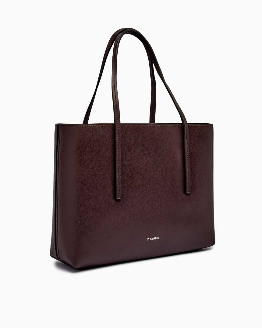 Calvin Klein Foil Logo Kadın Small Tote Çanta Fudge/Espresso
