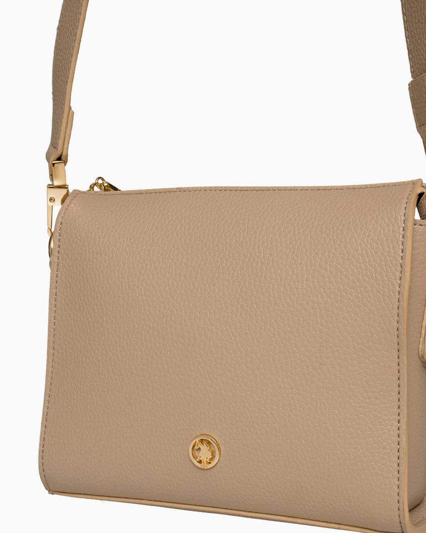 Us Polo Assn Ayarlanabilir Askılı Çapraz Çanta Bej