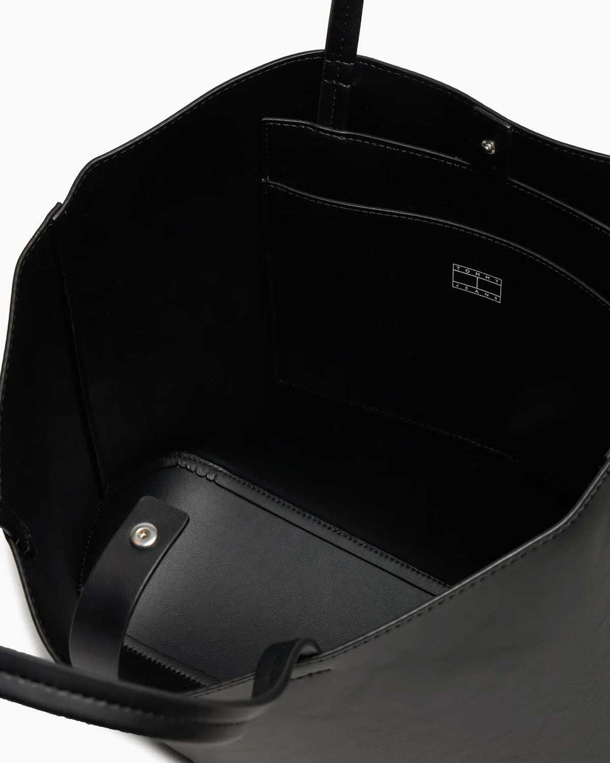 Tommy Hilfiger Ess Must Tote Logolu Omuz Çantası Black