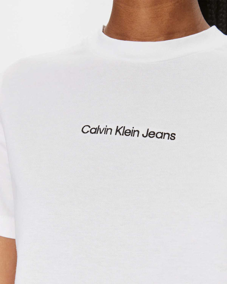 Calvin Klein Straight Bisiklet Yaka Tshirt Bright White