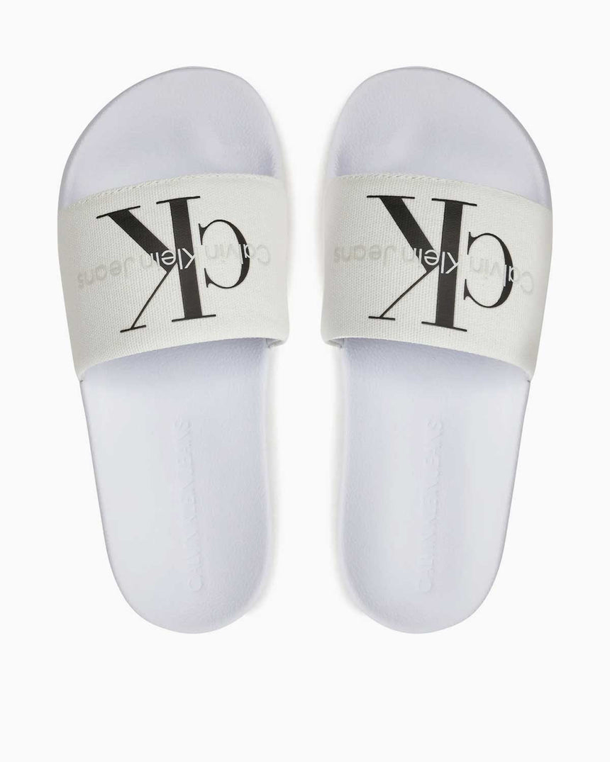 Calvin Klein Slide Monogram Flip Flops Logolu Terlik White