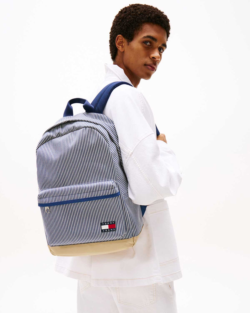 Tommy Hilfiger Ess Daily Stripe Backpack Sırt Çantası Hickory Stripe