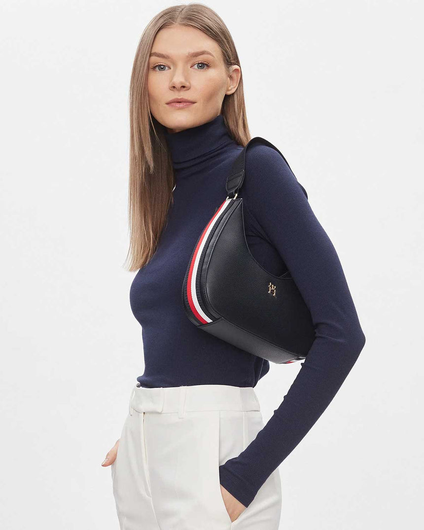 Tommy Hilfiger Essential Sc Shoulder Omuz Çantası Space Blue